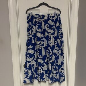 Blue and White Floral Women's Skirt